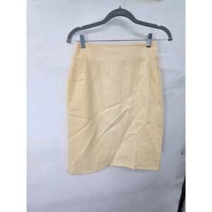Savannah Classic Vintage 100% Wool Ivory Pencil Skirt Lined XS Academia Office